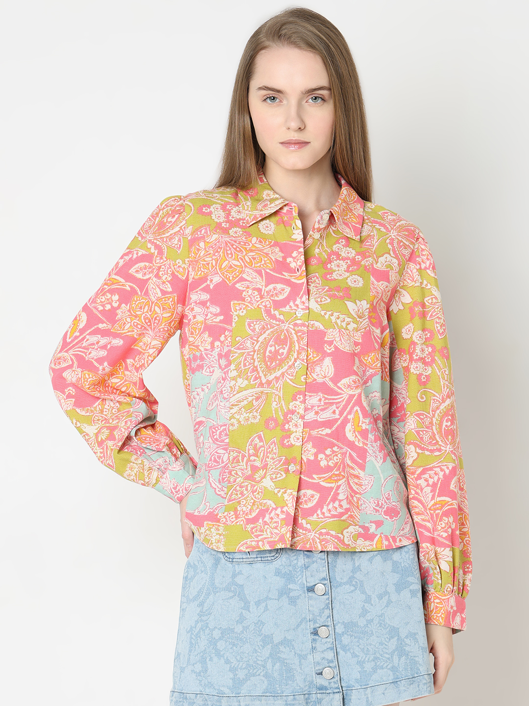 Vero Moda Women Floral Print Multicolor Shirt