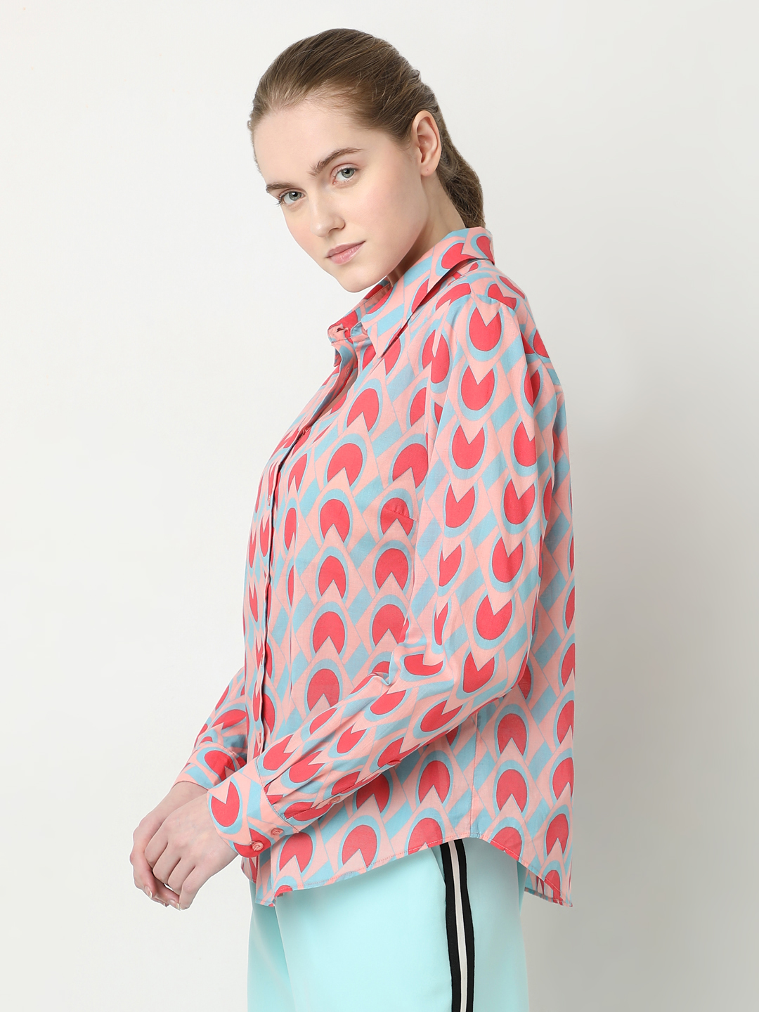 Vero Moda Women Abstract Pink Shirt