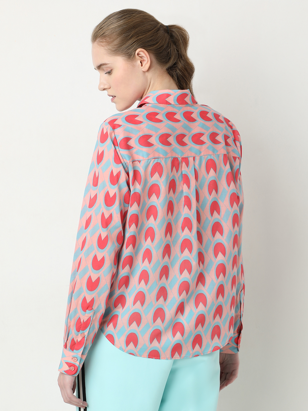 Vero Moda Women Abstract Pink Shirt