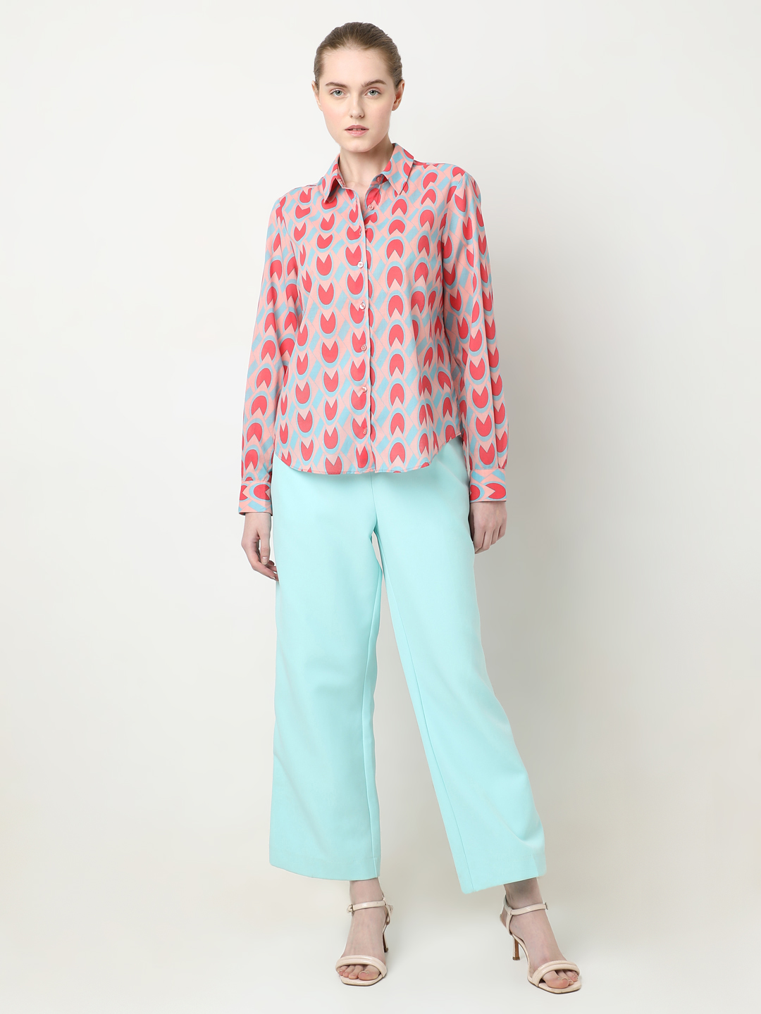 Vero Moda Women Abstract Pink Shirt