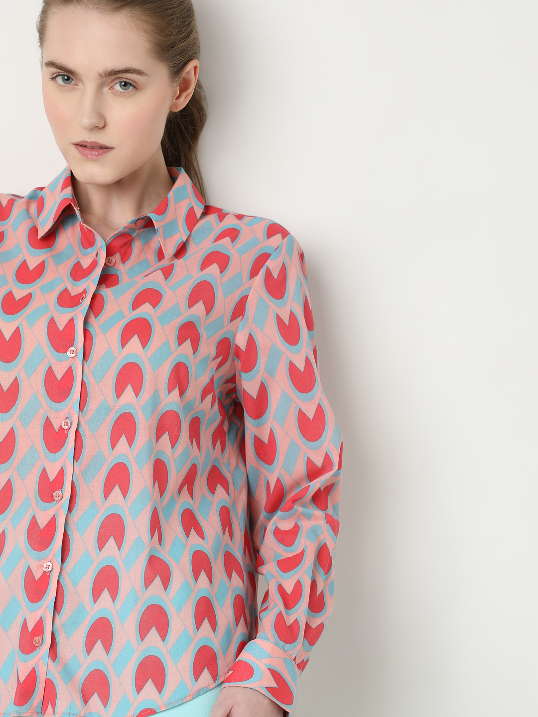 Vero Moda Women Abstract Pink Shirt