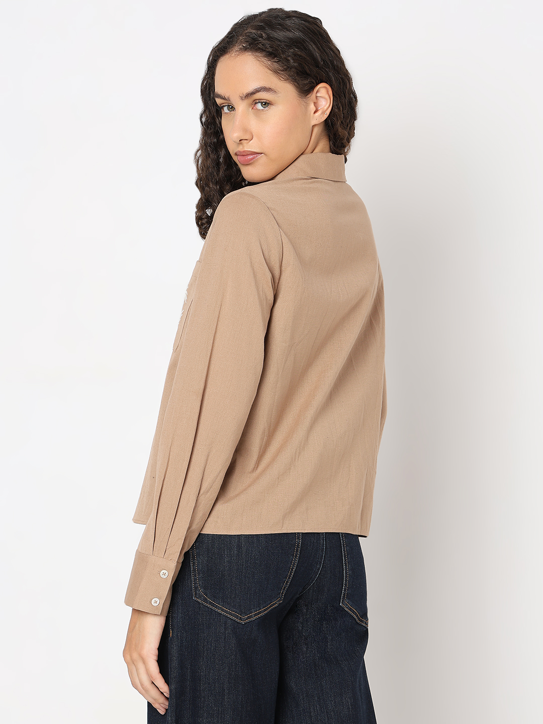 Vero Moda Women Solid Brown Shirt