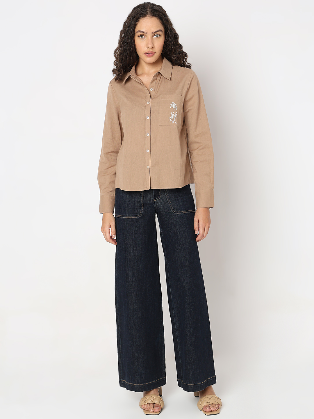 Vero Moda Women Solid Brown Shirt