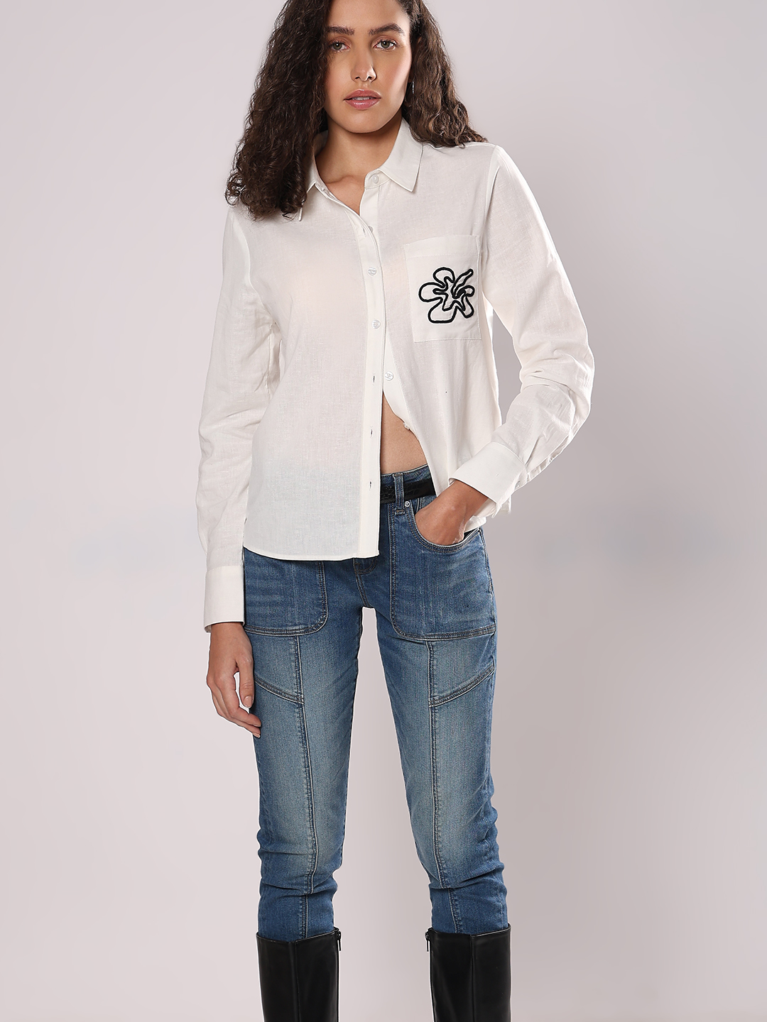 Vero Moda Women Solid White Shirt