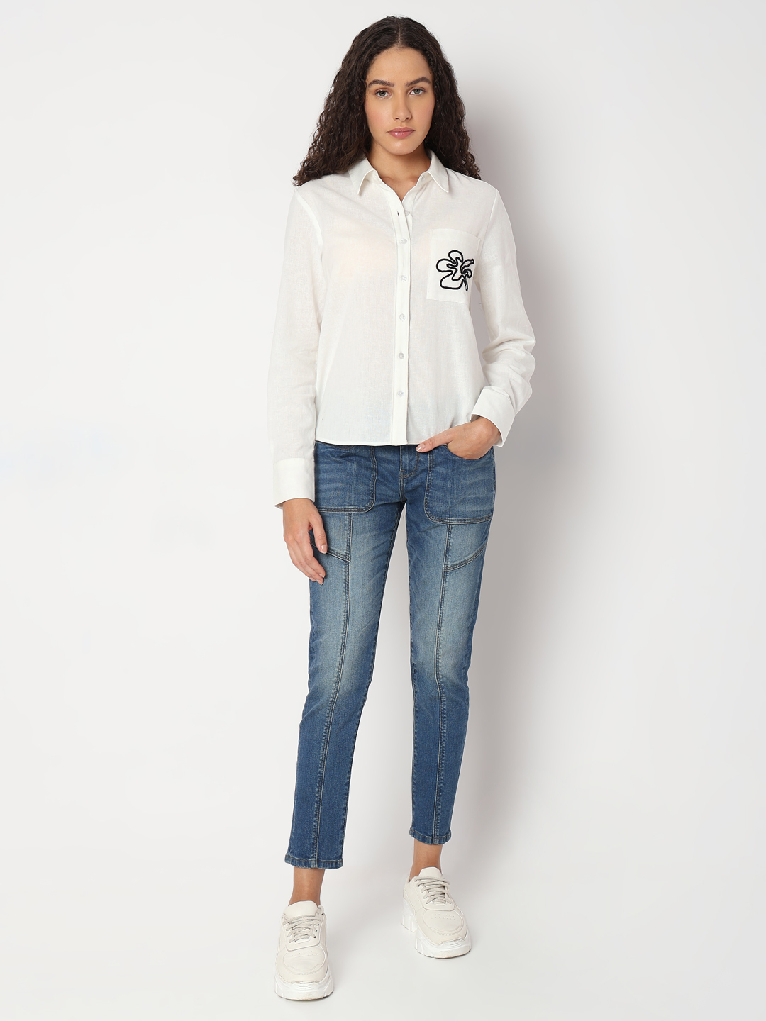 Vero Moda Women Solid White Shirt