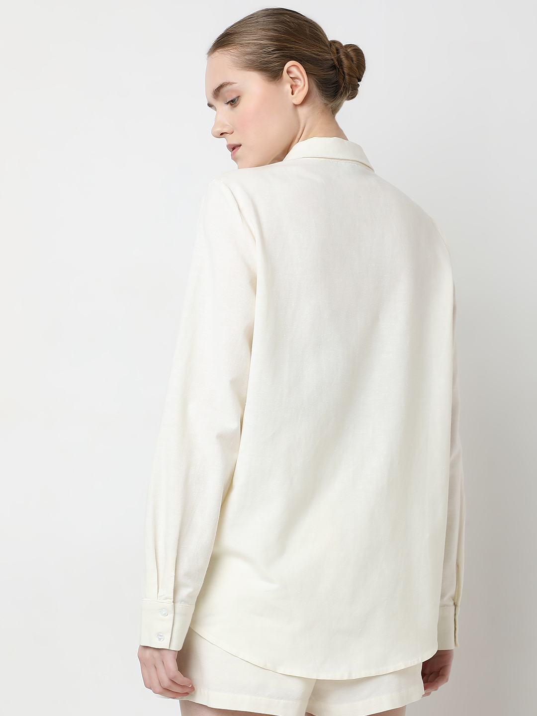 Vero Moda Women Embroidered Cream Shirt