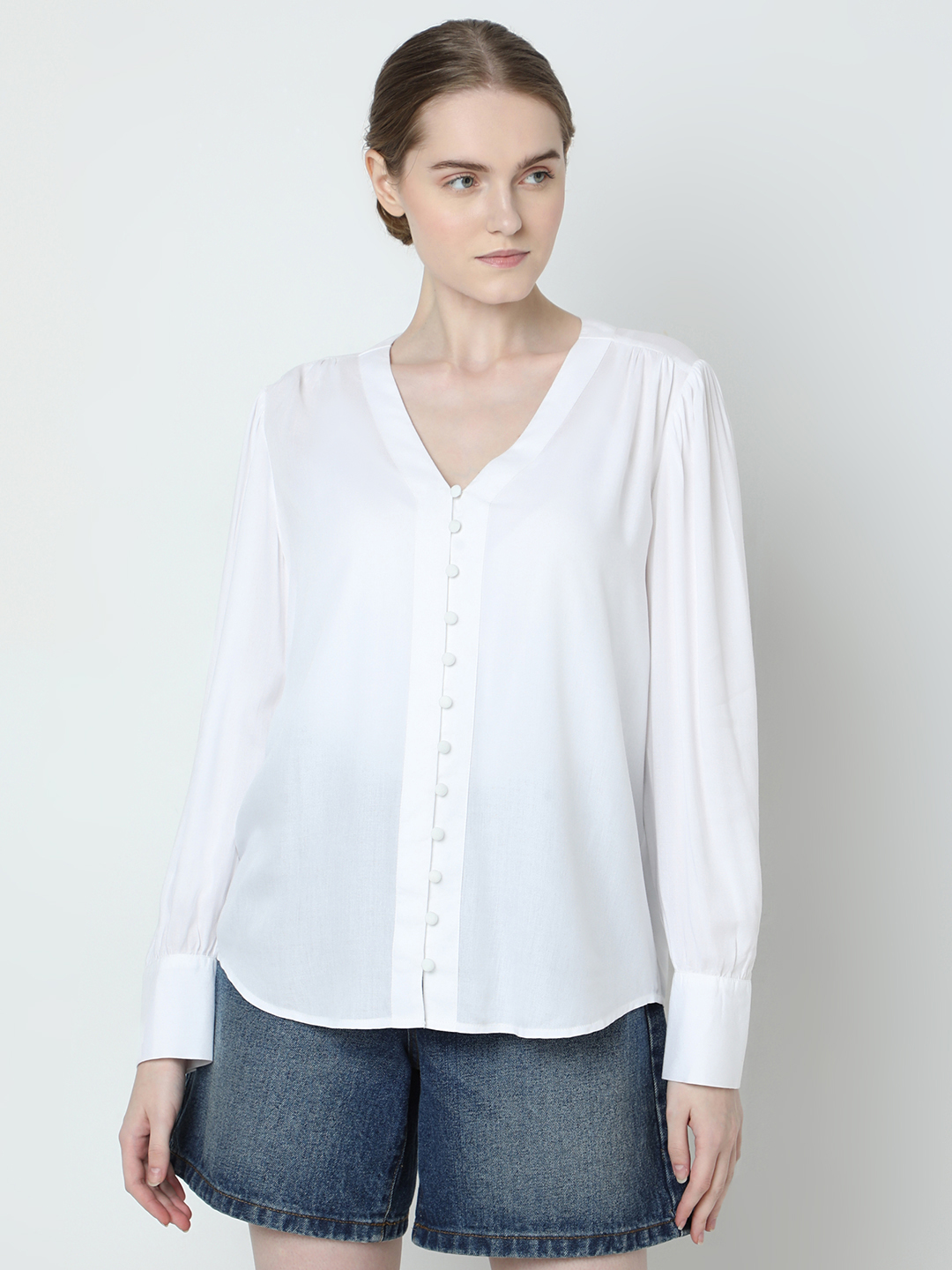Vero Moda Women Solid White Top
