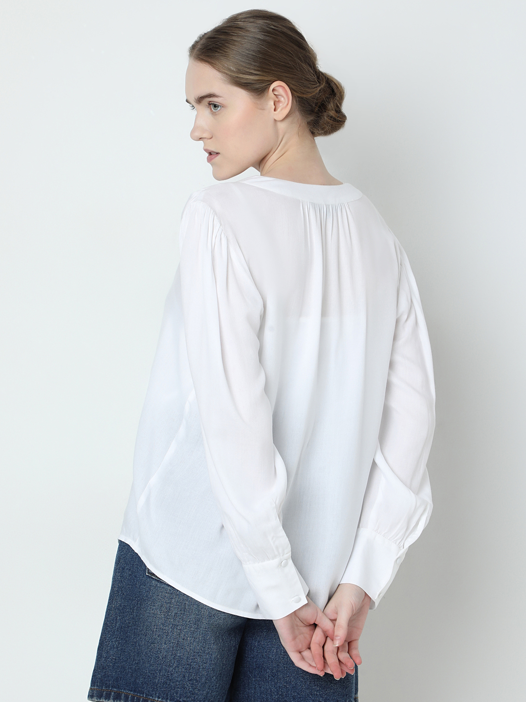 Vero Moda Women Solid White Top