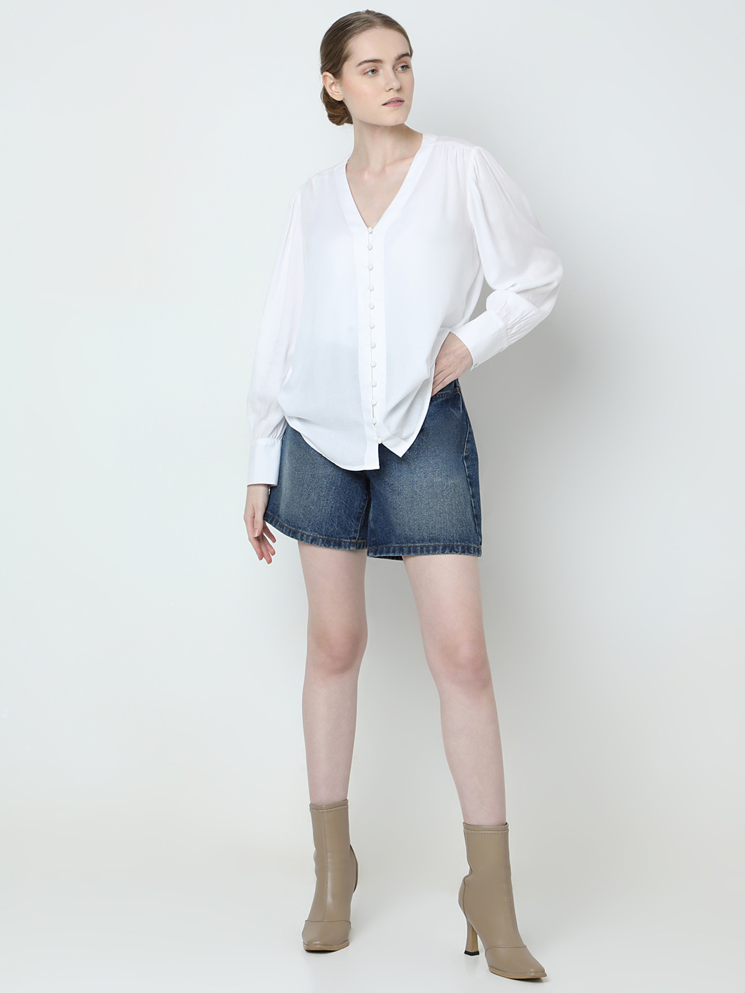 Vero Moda Women Solid White Top