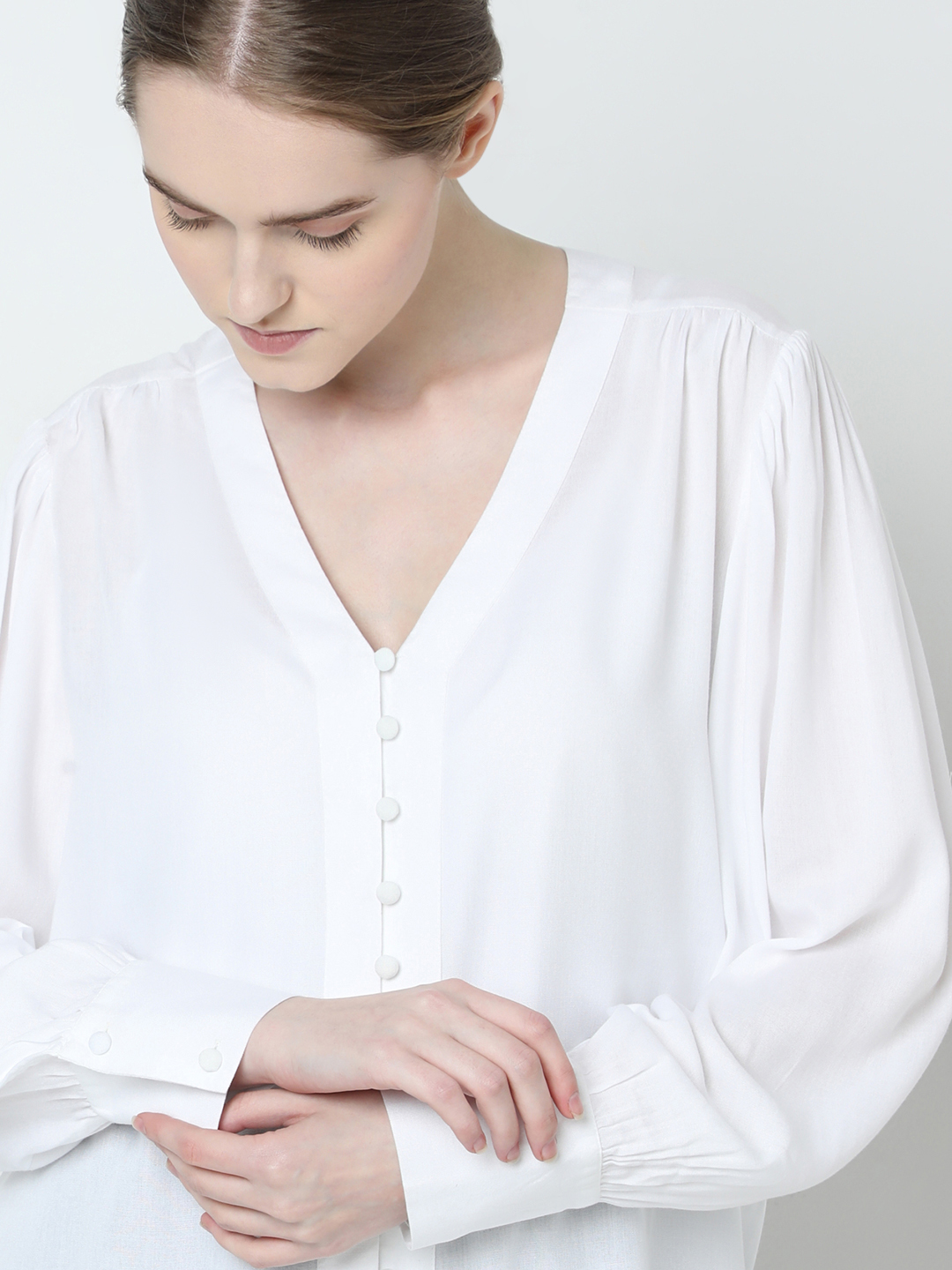 Vero Moda Women Solid White Top