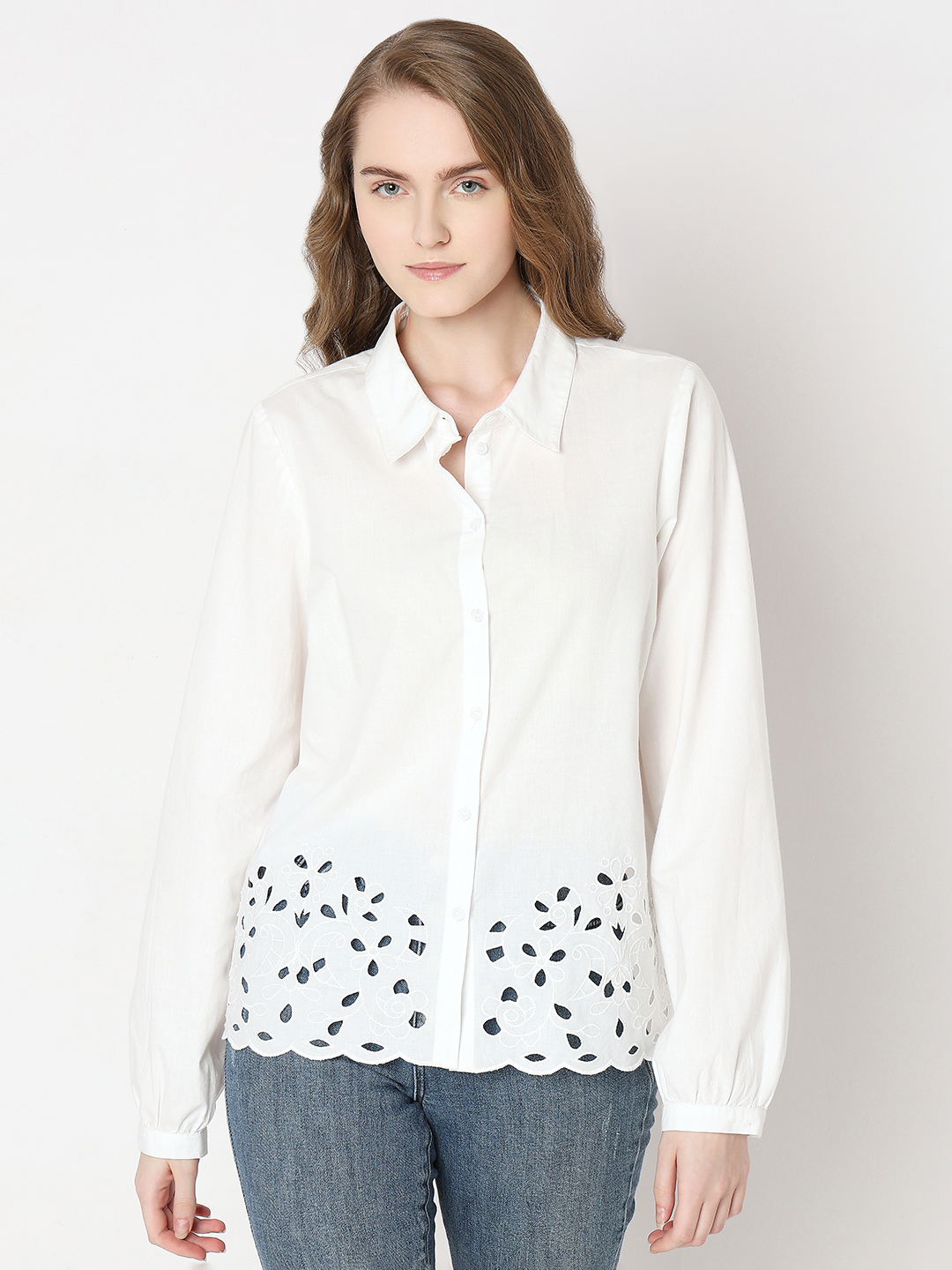 Vero Moda Women Solid White Shirt