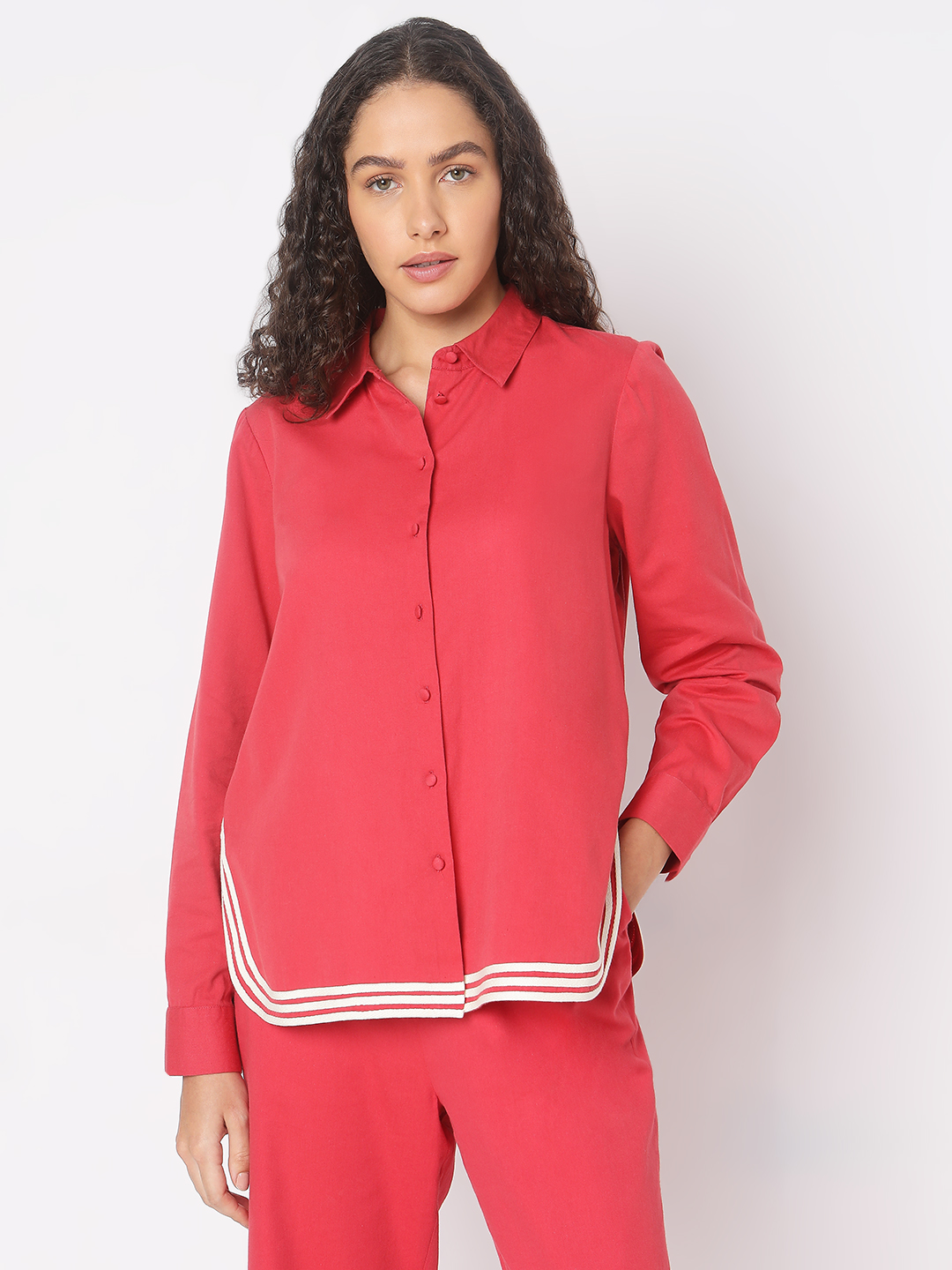 Vero Moda Women Solid Pink Shirt