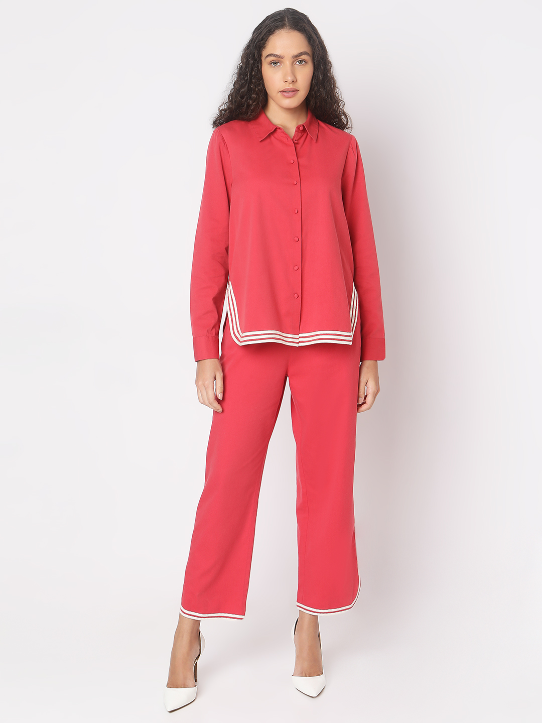 Vero Moda Women Solid Pink Shirt