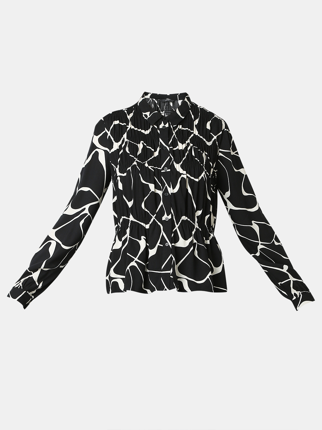Vero Moda Women Abstract Black Shirt