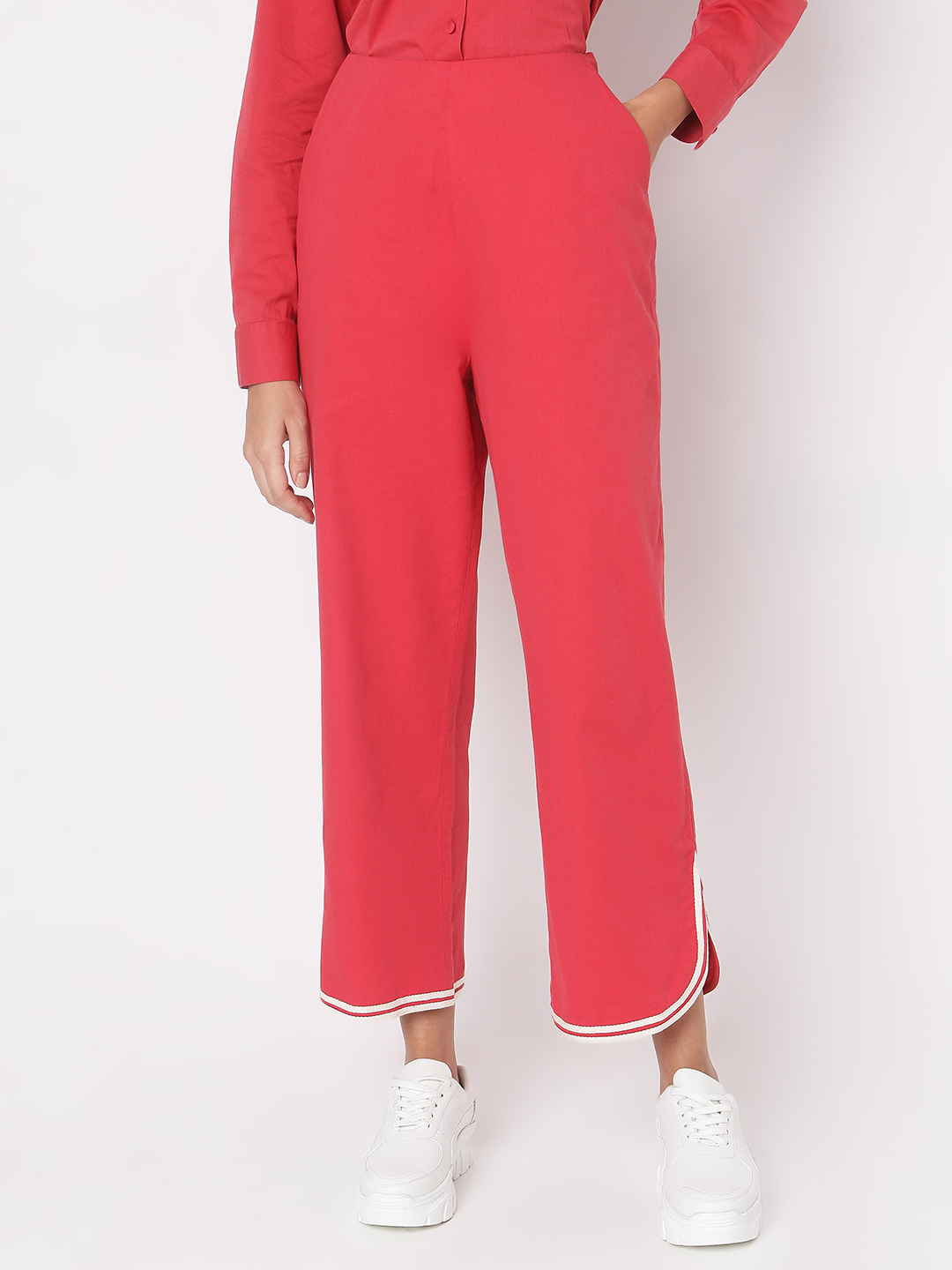 Vero Moda Women Solid Pink Pant