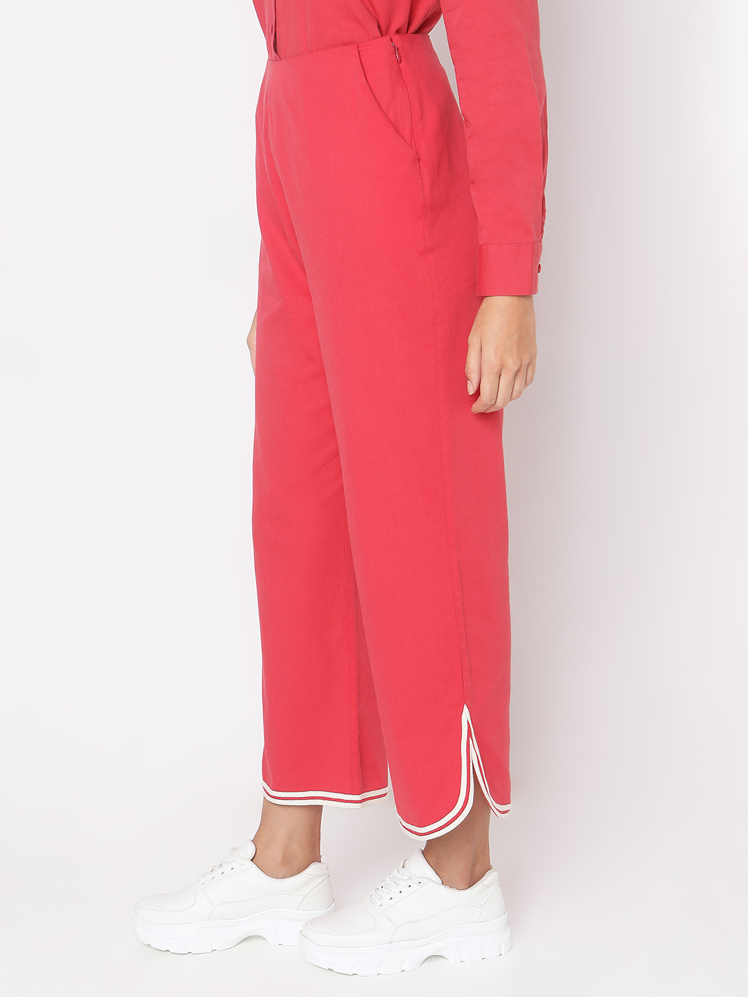 Vero Moda Women Solid Pink Pant