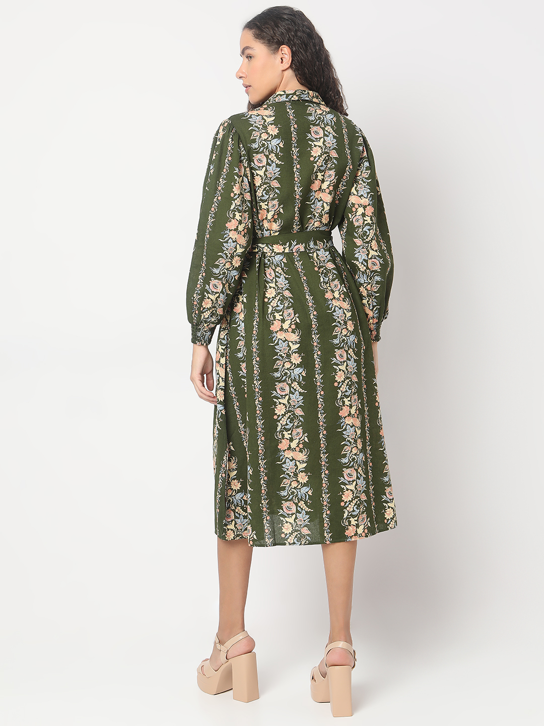 Vero Moda Women Floral Print Green Dresses