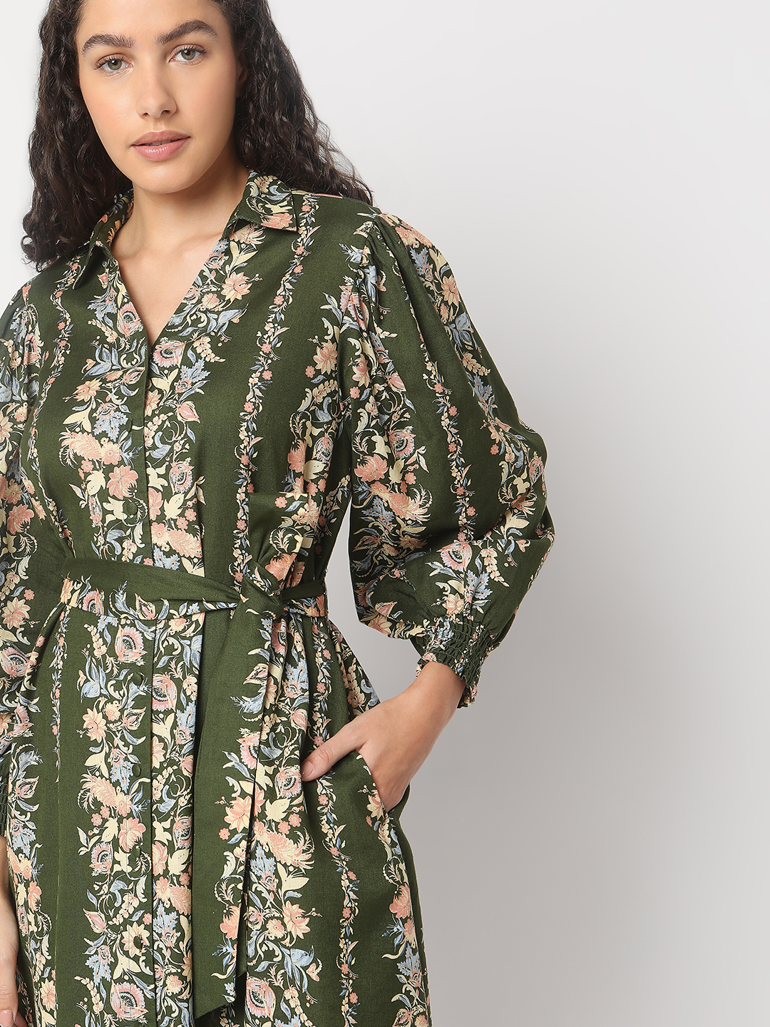 Vero Moda Women Floral Print Green Dresses