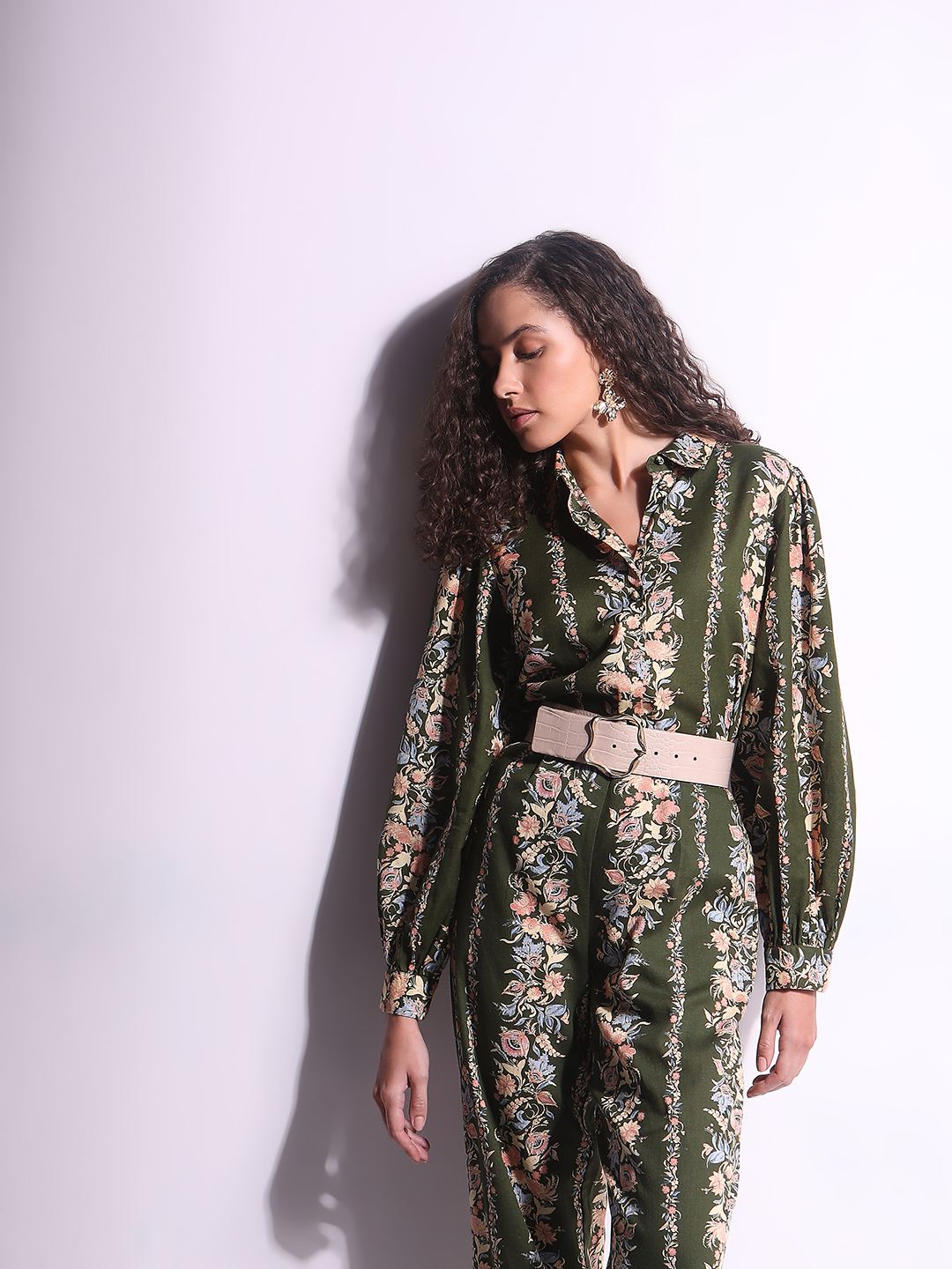 Vero Moda Women Floral Print Green Shirt