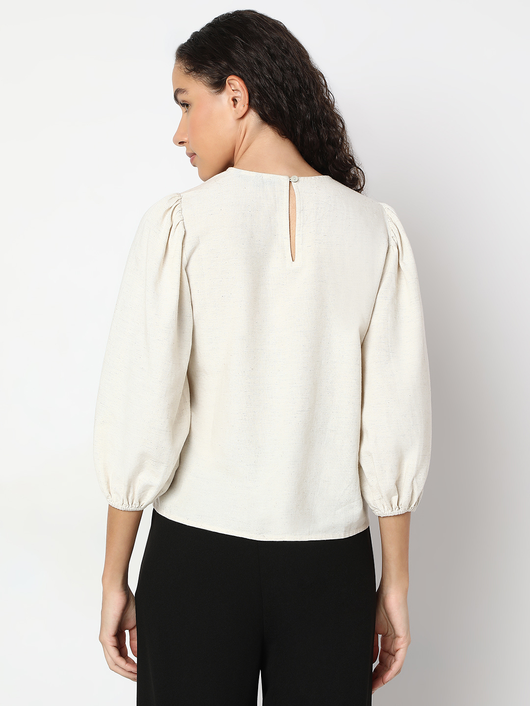 Vero Moda Women Embroidered Beige Top