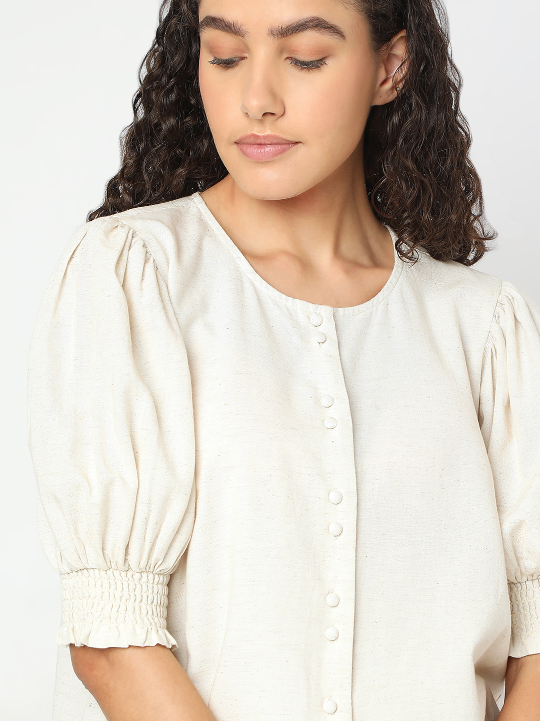 Vero Moda Women Solid Off White Top
