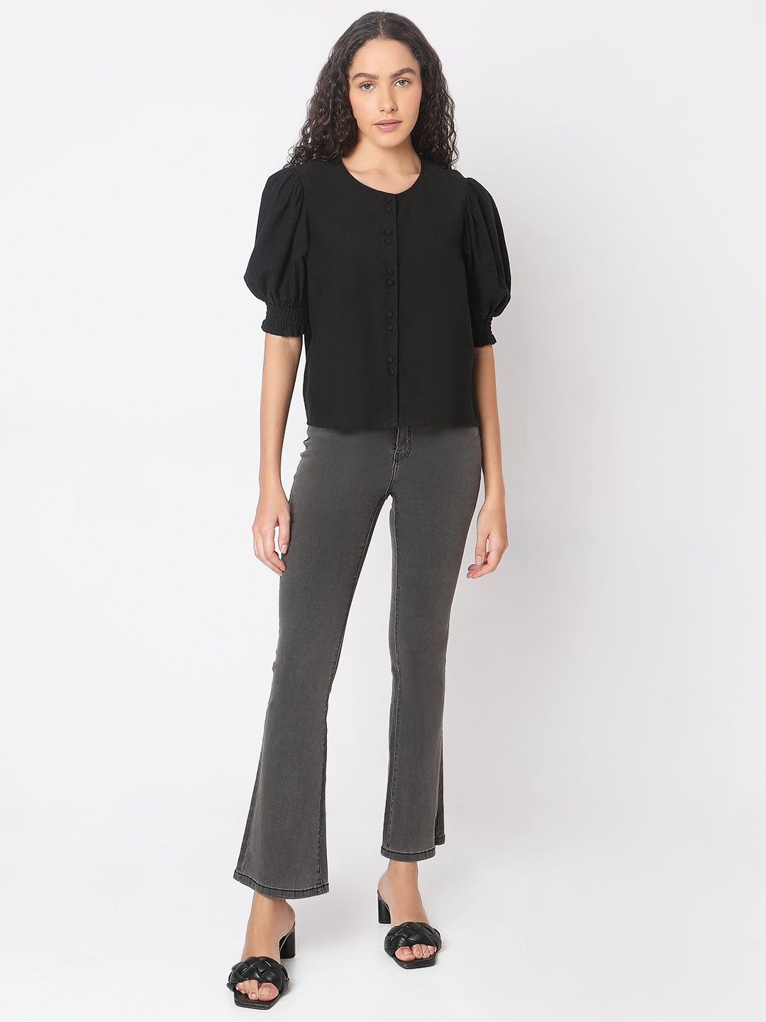 Vero Moda Women Solid Black Top