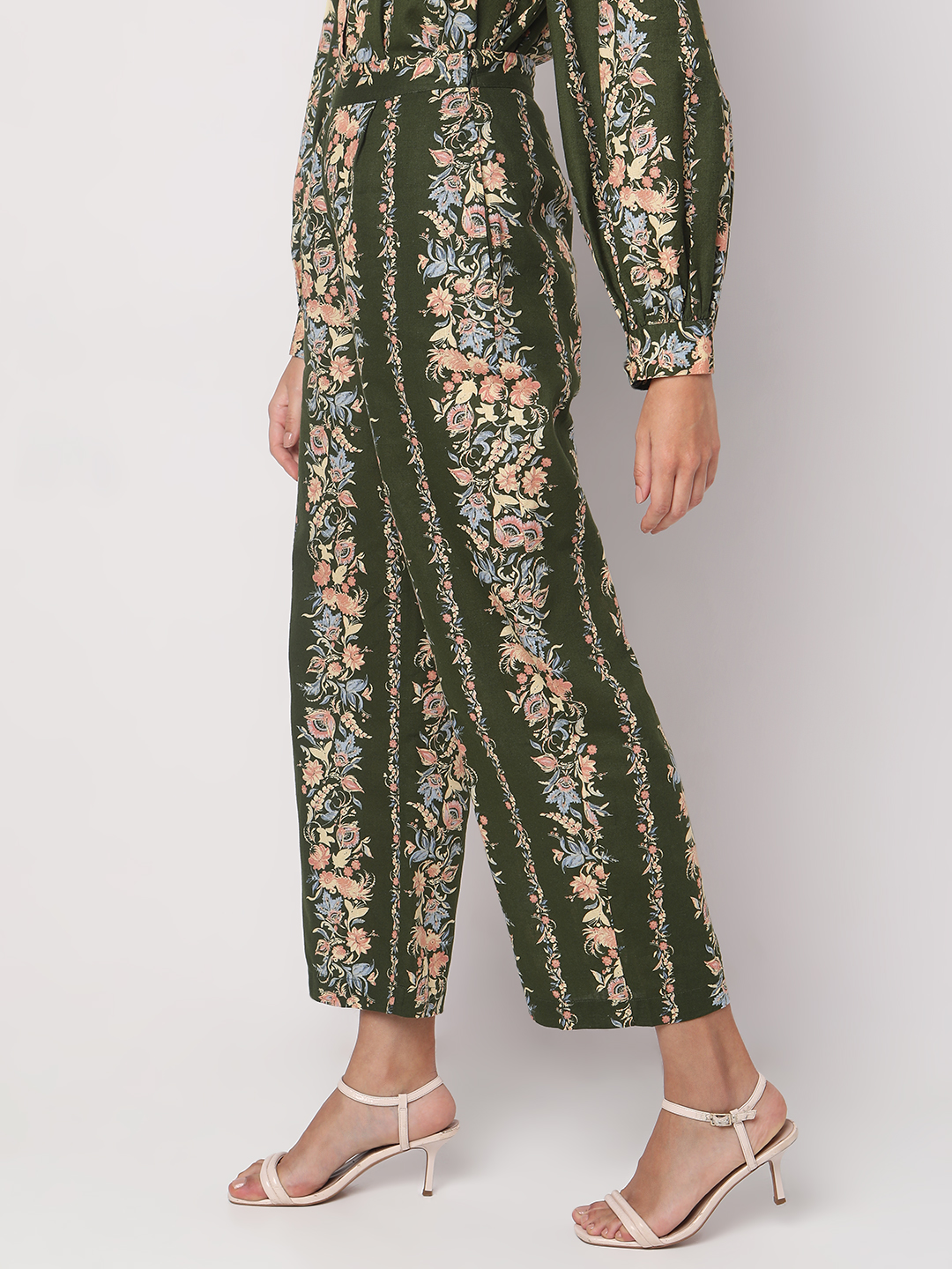 Vero Moda Women Floral Print Green Pant