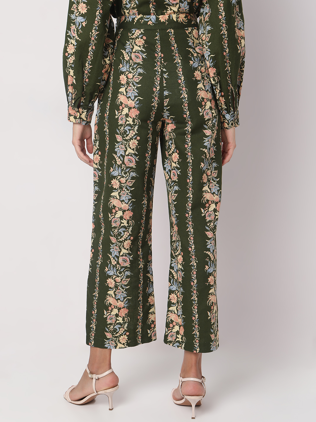 Vero Moda Women Floral Print Green Pant