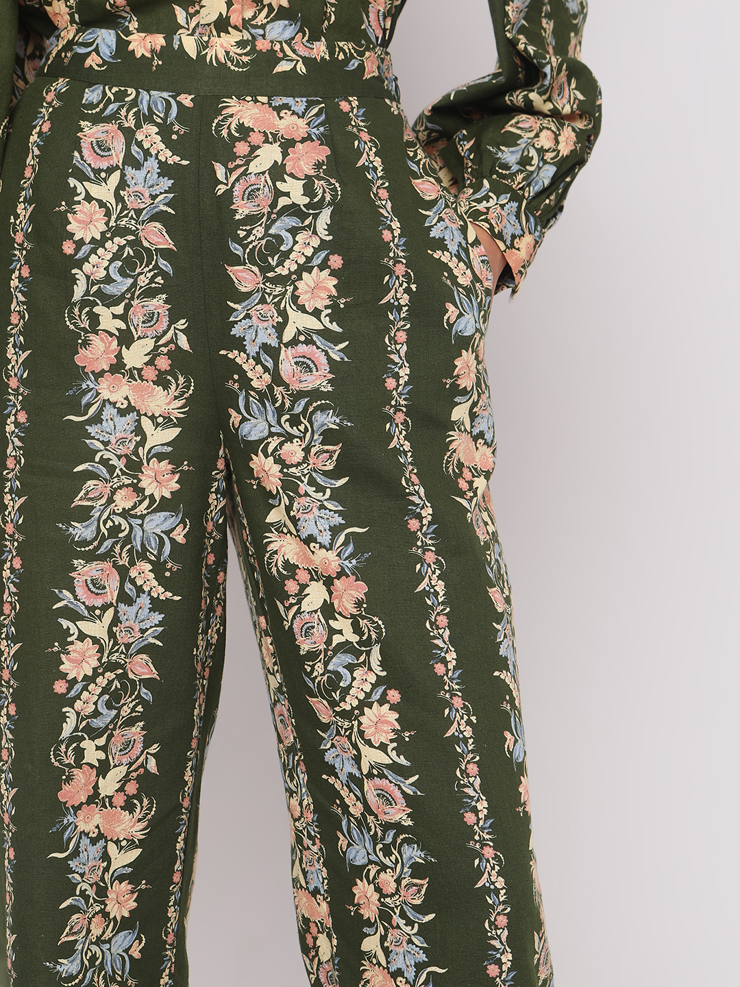 Vero Moda Women Floral Print Green Pant