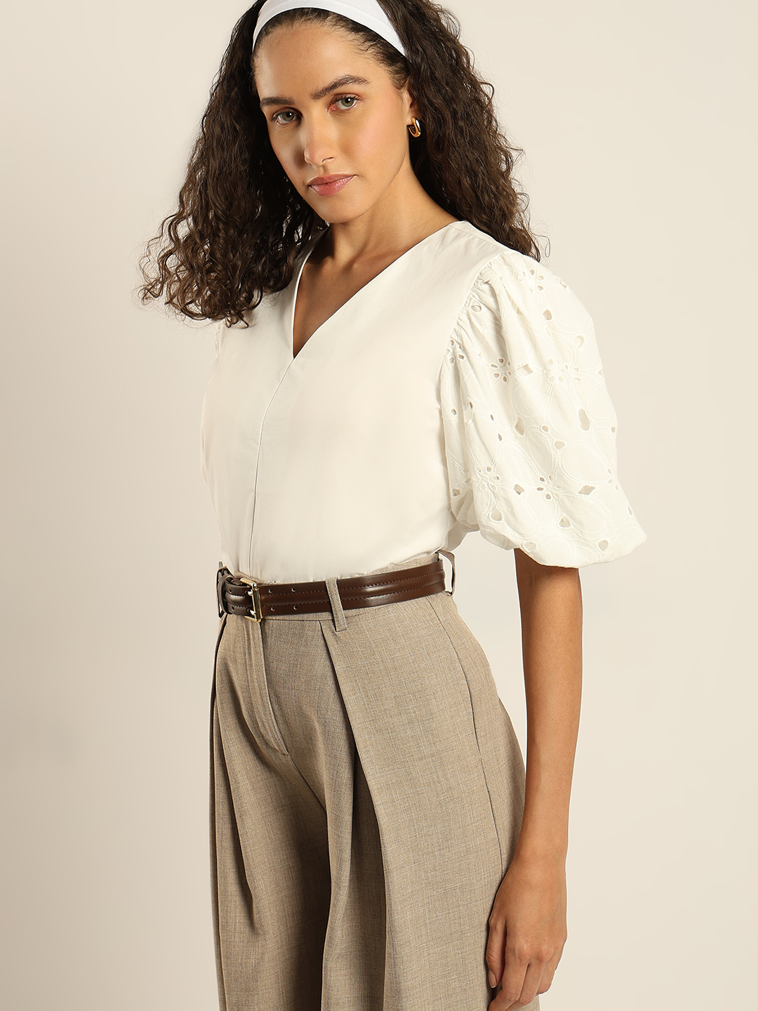 Vero Moda Women Solid White Top