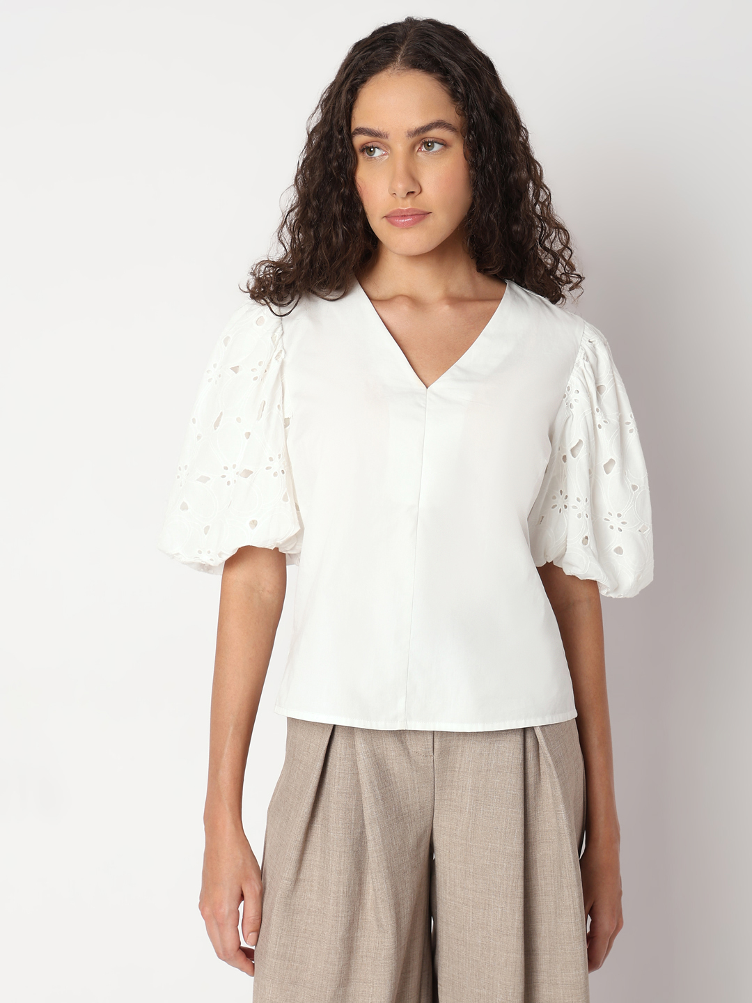 Vero Moda Women Solid White Top
