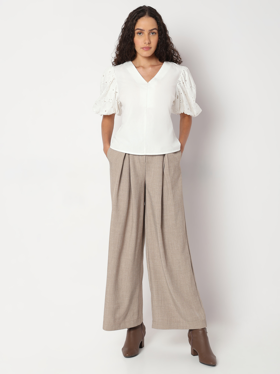 Vero Moda Women Solid White Top