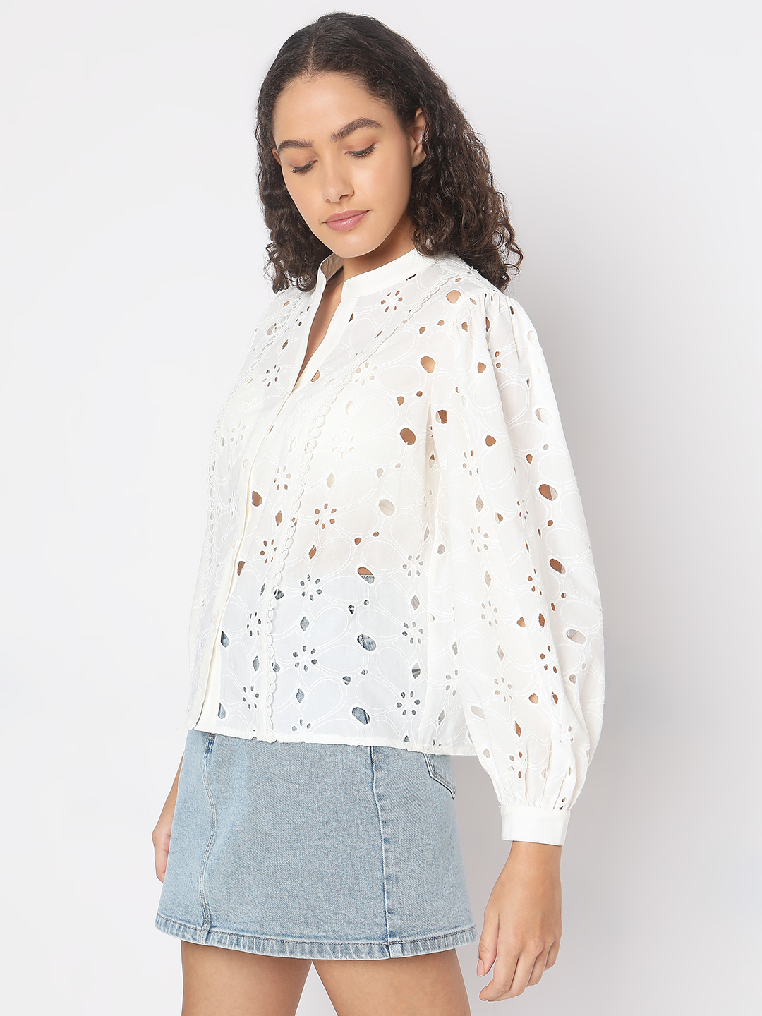 Vero Moda Women Self Design White Top